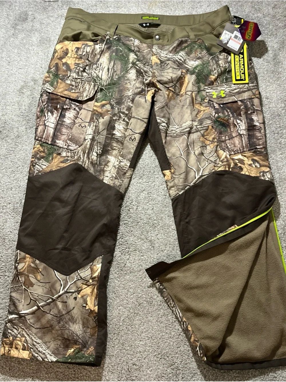 Under Armour Scent Control Camo Camouflage Fleece Storm2 Realtree ins. Pants 3XL